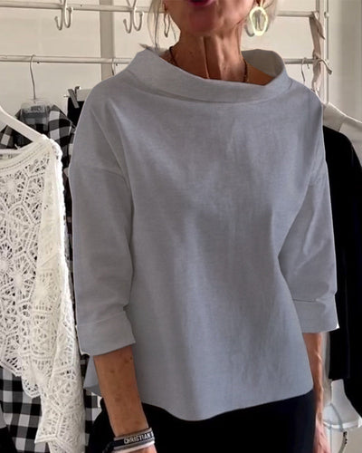 Blusa donna con colletto alto