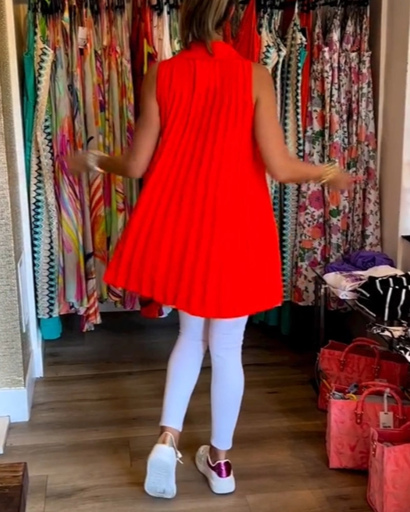 Laluna® | Top senza maniche con volant e colletto a revers