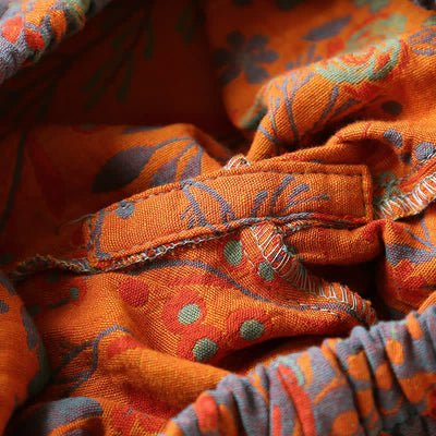 Set di Loungewear in Cotone con Collo a Foglia Vintage