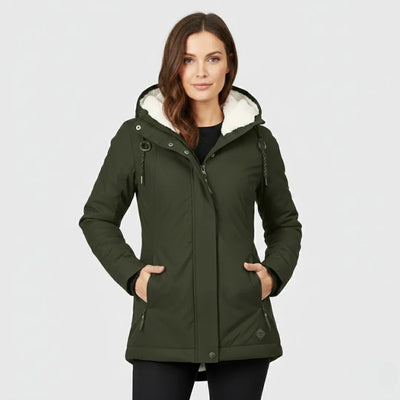 Cappotto da donna in cotone con cappuccio