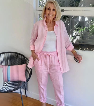 MARTINA | Completo camicia e pantaloni in lino-cotone
