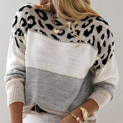 Seraphina™ Pullover a Maglia Leopardo