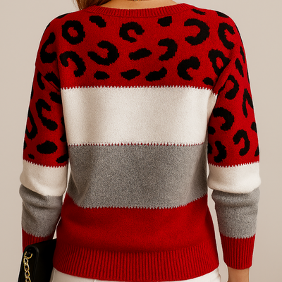 Seraphina™ Pullover a Maglia Leopardo
