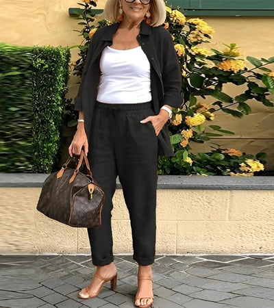 MARTINA | Completo camicia e pantaloni in lino-cotone