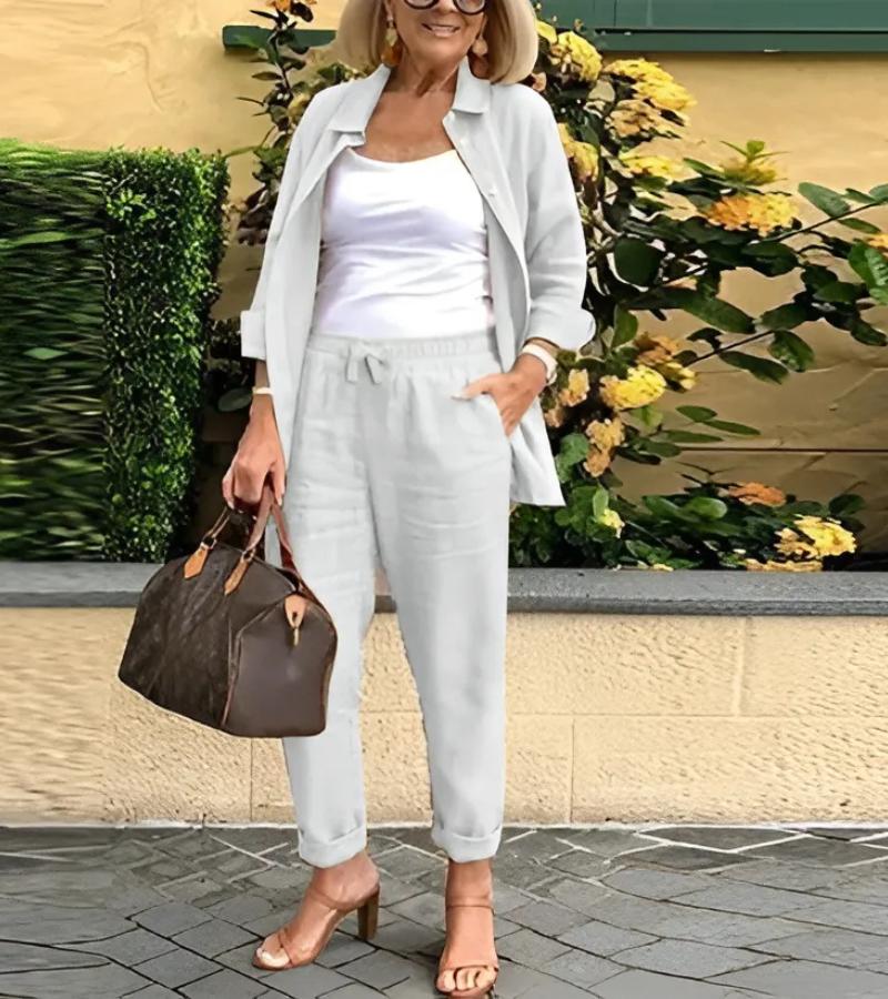 MARTINA | Completo camicia e pantaloni in lino-cotone