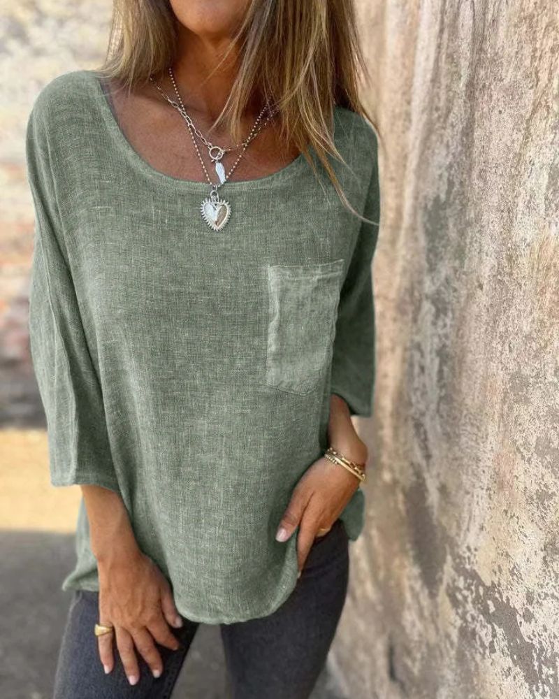 CEMAGI - T-shirt casual in cotone e lino